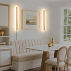 KELUOLY Modern Plug in Wall Lights, 31.4 inch Frosted Gold LED Long Wall Sconce - Image 8