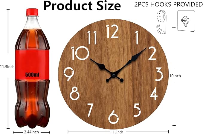 Wall Clock, Modern Wall Clocks Battery Operated, Silent Non Ticking Clock - Image 3