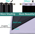 Yakamok 100% Blackout Lined Panels, Thermal Insulated Blackout Curtains - Image 5