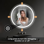 NEWBULIG 28 Inch Round LED Bathroom Wall Mirror - Image 5