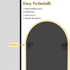 VooBang Arched Wall Mirror, 24 x 36 inch Arch Bathroom Mirror, Wall Mounted - Image 7