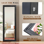 Full Length Mirror 65"x24" Solid Wood Frame Floor Large Mirror - Image 3