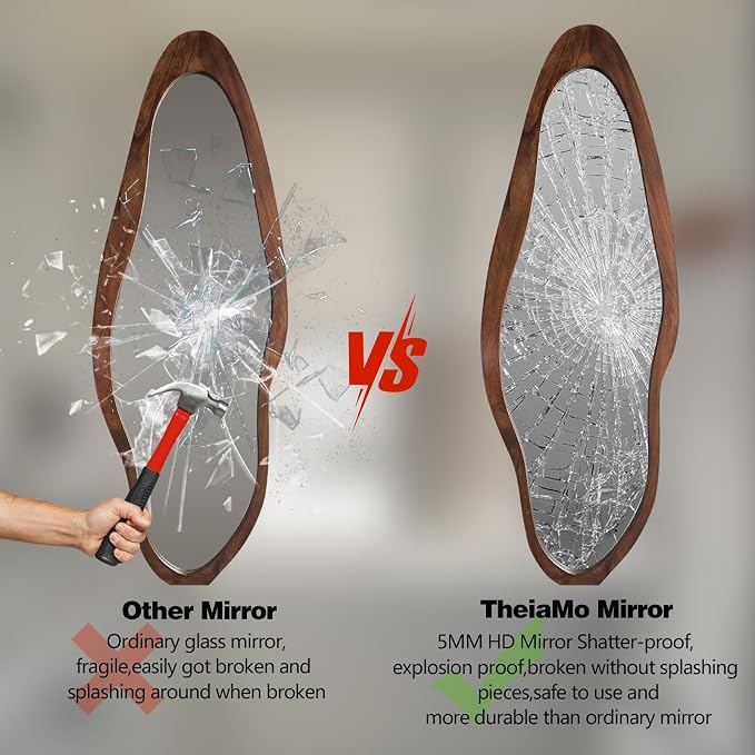 Irregular Full Length Mirror, Large Asymmetrical Wall Mirrors - Image 8