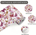 Pink Floral Wallpaper Border 196x4 Inch Peel and Stick Wall Border Removable - Image 9