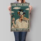 YuzhongART Vintage Lose Your Mind Find Your Soul Poster Mental Health Quote - Image 2