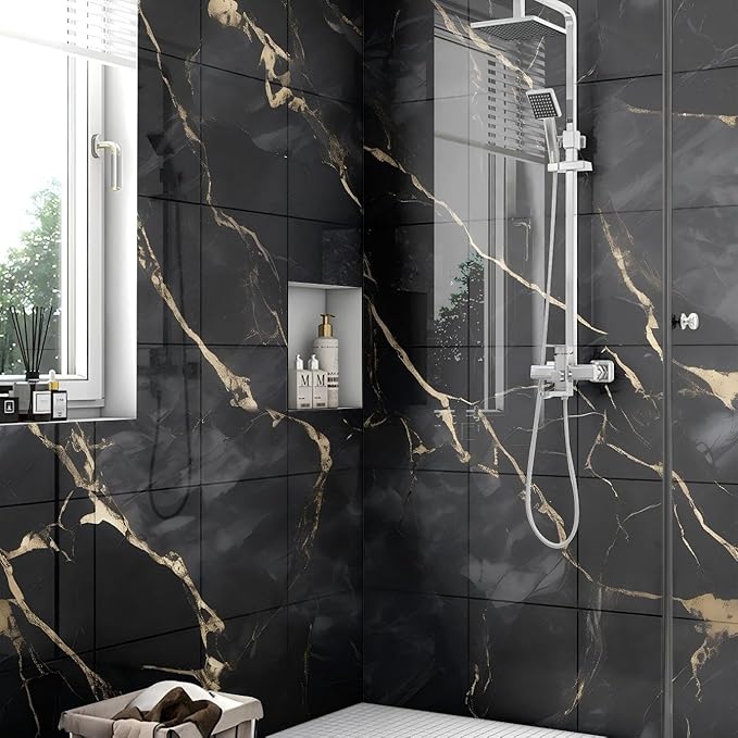 Chejiaye 22pcs Marble Peel and Stick Backsplash Waterproof Washroom Wall Panels - Image 3