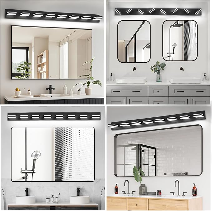 IZORRO LED Modern Bathroom Lights Fixtures, Matte Black Acrylic Wall Lighting - Image 8