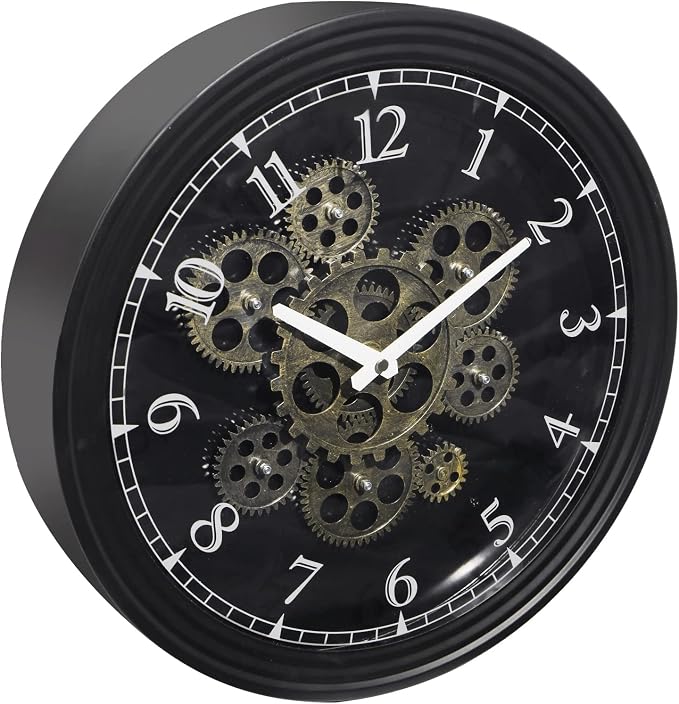 CLXEAST 15 Inch Real Moving Gear Wall Clock, Vintage Industrial Steampunk Metal - Image 9