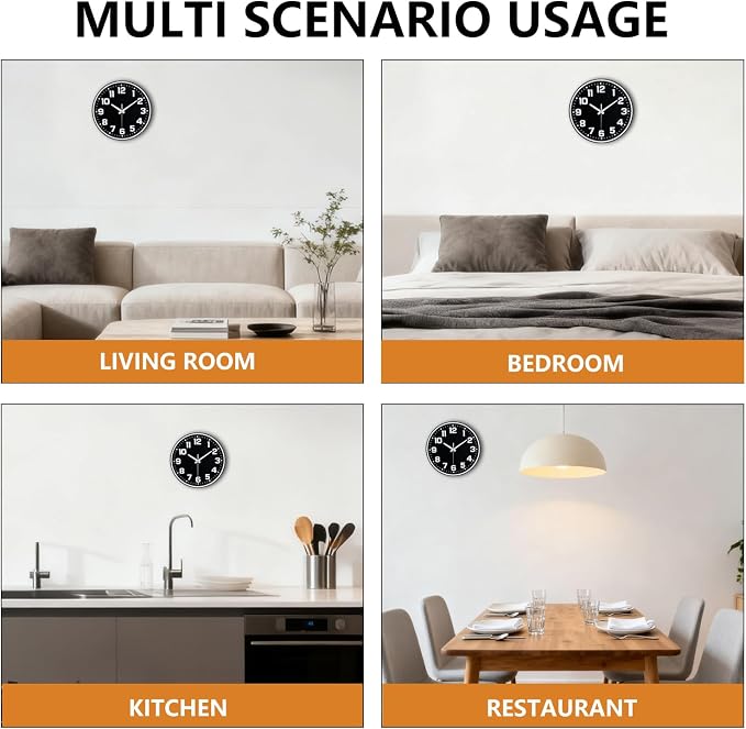 Wall Clock, 8inch Modern Silent Non-Ticking Wall Clocks Battery Operated - Image 8