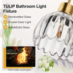 3-Light Bathroom Light Fixtures, Vintage Wall Vanity Lighting Fixtures Over - Image 3
