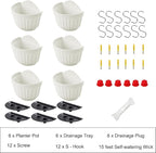 6 Pcs Plastic Large Wall Plant Pots Vertical Garden Living Wall Mounted Window - Image 9