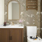 Laatse Floral Wallpaper Peel and Stick 17.5" x 118" Khaki Floral Contact Paper - Image 7