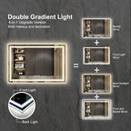 LED Bathroom Mirror, 48x32 Inch Gradient Front and Backlight Lighted Vanity - Image 4