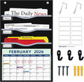 ALSLEA 4 Pockets Hanging Wall File Organizer 15" Extra Wide Pocket Chart by ALSLEA