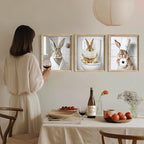 Vodefoad Funny Bunny Bathroom Wall Art 5pcs Bundle Easter Rabbit Posters Animal - Image 5