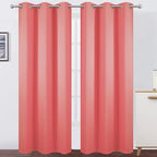 LEMOMO Blackout Curtains 38 x 84 inch/Coral Curtains Set of 2 Panels/Thermal by Lemomo
