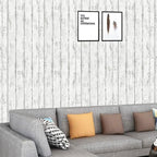 Arthome 11 x 100 inches White Gray, Peel and Stick Wallpaper, Wood Contact Paper - Image 3