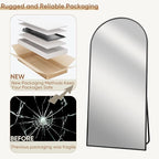 69"x28" Full Length Mirror, Arched Full Body Mirror, Standing Hanging or - Image 8