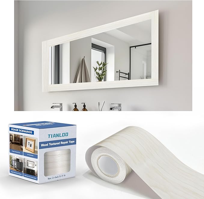 TIANLDD 27 FT Wood Grain Wallpaper Border, Removable Waterproof Mirror Border by TIANLDD