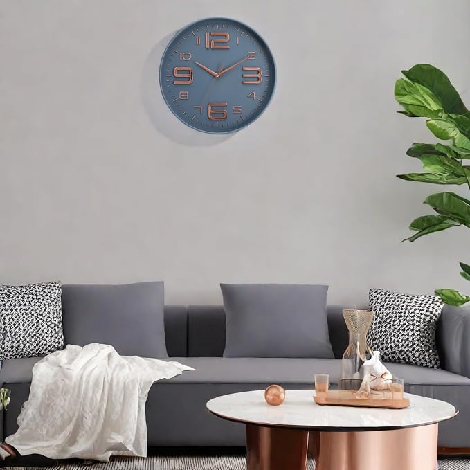 12 inch Silent and Non tick Battery Powered Quartz Round Wall Clock, Suitable - Image 5