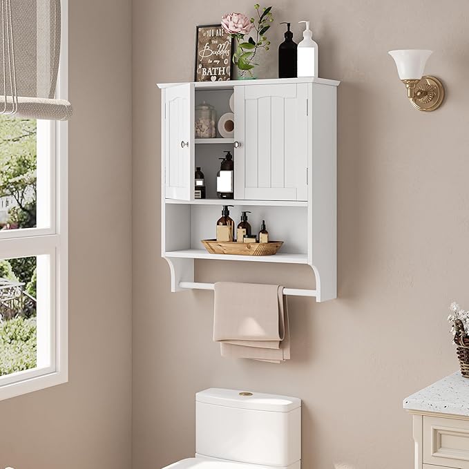 Bathroom Cabinet, Wall Mount, Towel Rack, Over The Toilet Storage Cabinet - Image 3