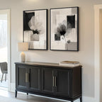 Large Framed Neutral Abstract Floral Wall Art, Minimalist Pictures - Image 2