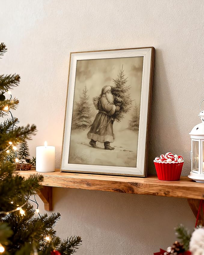 VIYYIEA Framed Wall Art for Living Room, Santa Claus Delivering a Christmas - Image 4