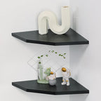 Joiishom Wood Corner Wall Shelves Set of 2, Solid Wood Corner Floating Shelves by JoiishomMakeLifeBetter