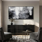 Large Framed Black and White Abstract Wall Art - Image 4