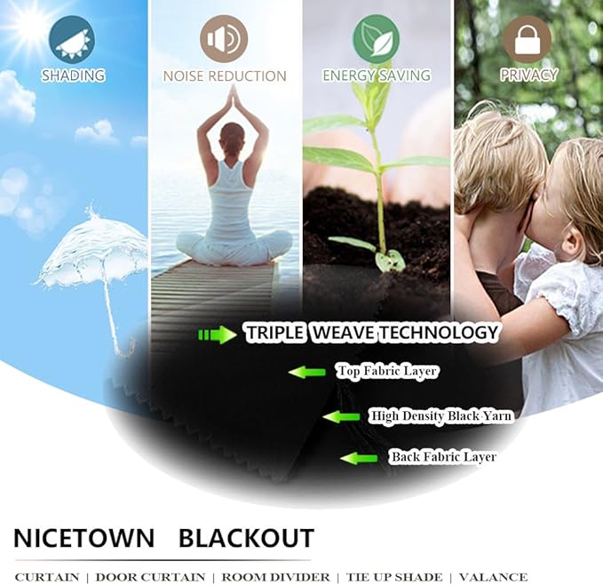 NICETOWN Closet Door Curtain, Room Separator Heavy Curtains Screens Partitions - Image 4