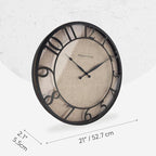Presentime & Co 21" Farmhouse Series Wall Clock, Cottage Style, Faux Burlap - Image 7