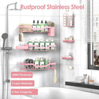 NESOMI Shower Caddy Adhesive Shower Organizer 8-Pack, Rustproof Stainless Steel - Image 5