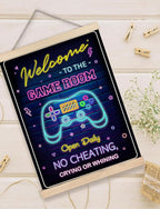 Foritho Neon Welcome to the Game Room Sign Poster Wall Art Framed, Cool Gaming - Image 5