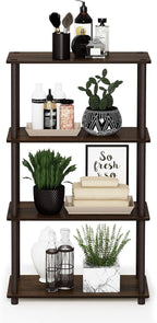 Furinno TURN-N-TUBE Storage Shelves, 4-Tier Toolless Book Shelf, Corner Shelf - Image 7