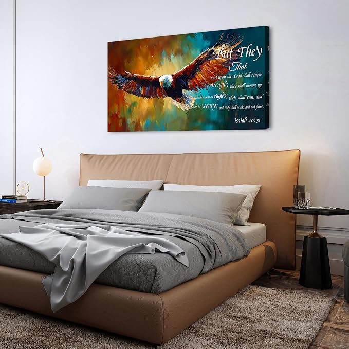Christian Eagle Wall Art Isaiah 40 31 Poster Bible Verse Wall Decor - Image 6