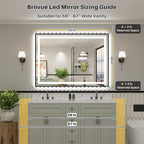55x40 Inch LED Bathroom Mirror - Image 2