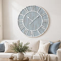 Quelay 30 Inch Coastal Wall Clock, Quiet Ticking Battery Operated, Rustic Retro by Quelay
