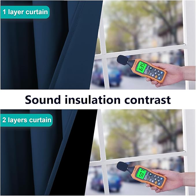 NICETOWN 100% Blackout Blinds, 46 inches x 96 inches, Laundry Room Decor Window - Image 4