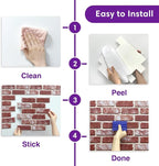 3D Faux Brick Wall Panels Peel and Stick, Small Brick-Look Textured Wall Sticker - Image 6