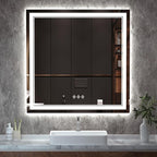 LED Mirror for Bathroom, 36x36 Inch, 3 Colors Dimmable CRI>90 Double Lights by VanPokins-GlobalHighEndLEDBathroomMirrorBrand