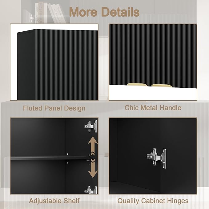 ChooChoo 4 Doors Wall Cabinet Laundry Room, Bathroom Wall Cabinet - Image 4