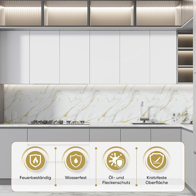 IZODEKOR Marble-Look Wall Panels – Set of 4, 47.24 × 23.62 inches – Alternative - Image 4
