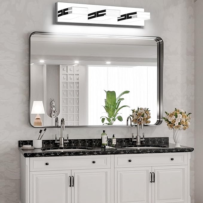SineRise LED Modern Bathroom Vanity Light Fixtures, Chrome Modern Acrylic - Image 5