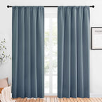 NICETOWN Window Curtains Blackout Drapes, Smoky Blue, 1 Pair, 52 by 84-Inch by NICETOWN