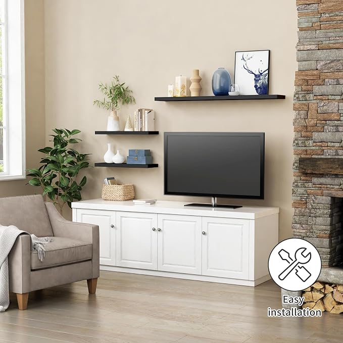 Forbena 24 Inch Long Black Floating Shelves - Image 4