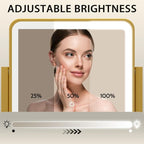 ROLOVE Gold Lighted Makeup Mirror, 3-Color Dimmable Lighting, 360° Rotation - Image 3