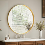 VooBang 24 inch Round Bathroom Mirror, Living Room, Hanging or Leaning - Image 6