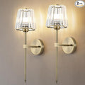 Crystal Battery Operated Wall Sconces Set of 2, Brass Rechargeable Wireless by LJUJAM