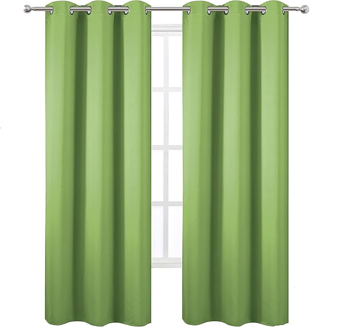 LEMOMO Light Green Thermal Blackout Curtains/38 x 84 Inch/Set of 2 Panels Room - Image 2