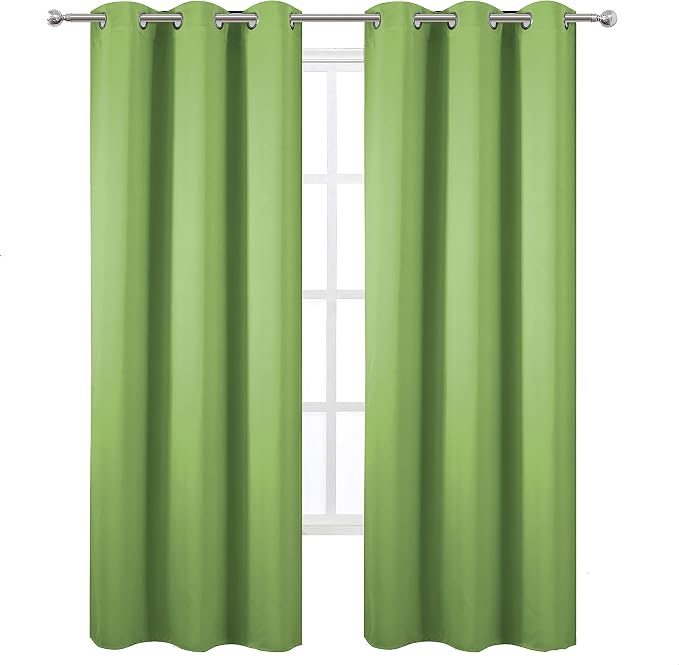 LEMOMO Light Green Thermal Blackout Curtains/42 x 95 Inch/Set of 2 Panels Room - Image 2